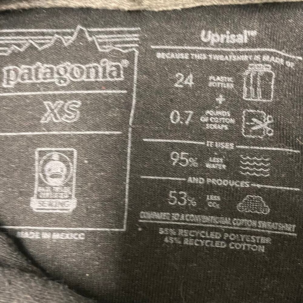 Patagonia P-6 Logo Uprisal Hoodie Black XS Unisex Gorpcore Streetwear Recycled - Picture 6 of 12